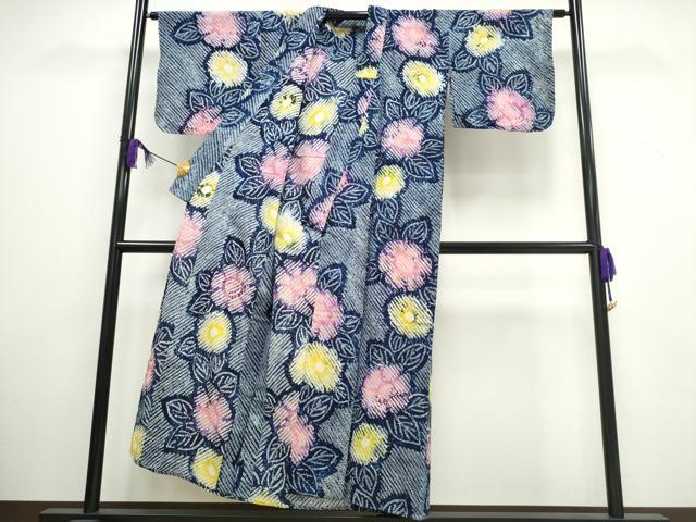 平和屋着物∴夏物 浴衣 有松鳴海絞り 舞花文 綿 逸品 CAAW1035ng