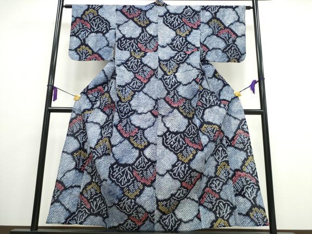 平和屋着物∴夏物 浴衣 有松鳴海絞り 樹林文 綿 逸品 CAAW1045ng