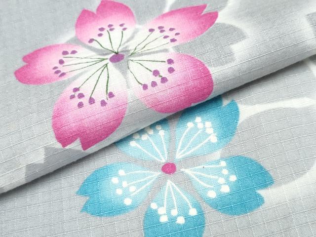 平和屋着物∴夏物 浴衣 綿紅梅 舞桜 暈し染め 綿 逸品 CAAW1051ng