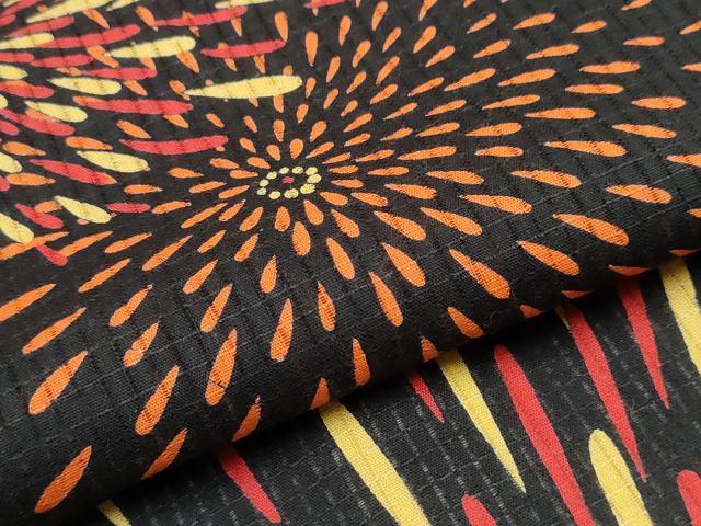 平和屋着物∴夏物 浴衣 綿紅梅 花火 綿 逸品 CAAW1052ng