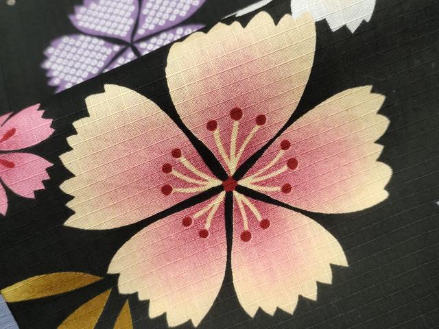 平和屋着物∴夏物 浴衣 綿紅梅 流水舞花文 綿 逸品 CAAW1059ng