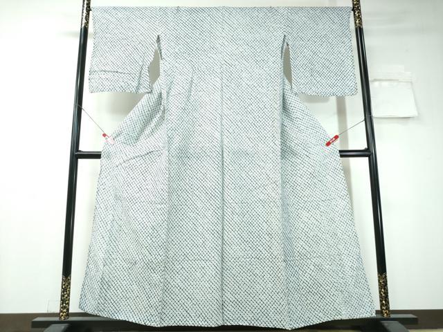 平和屋着物∴夏物 浴衣 有松鳴海絞り 蜘蛛絞り 菱文 綿 逸品 CAAW1074ng