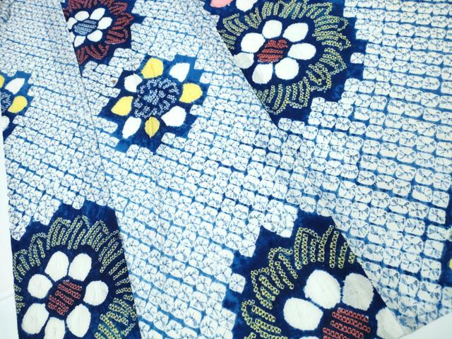 平和屋着物∴夏物 浴衣 有松鳴海絞り 舞花文 綿 逸品 CAAW1084ng