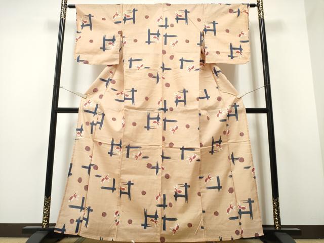 平和屋着物∴夏物 浴衣 綿紅梅 金魚 逸品 CAAW1121ng