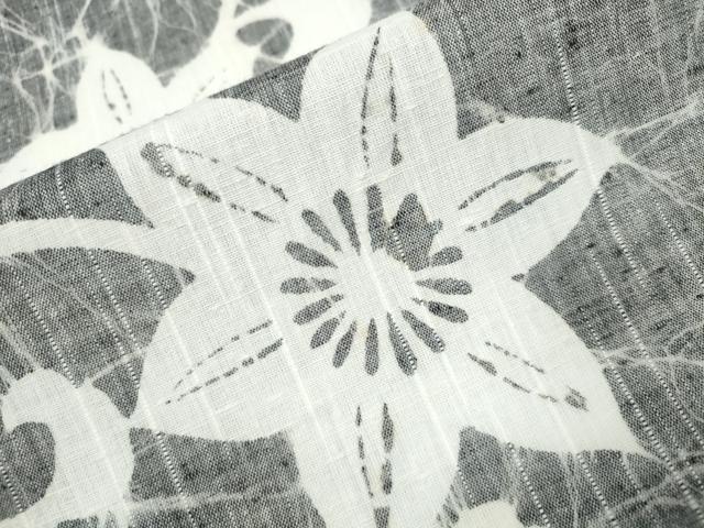 平和屋着物∴夏物 浴衣 型染め 花唐草文 綿 逸品 CAAW1128ng