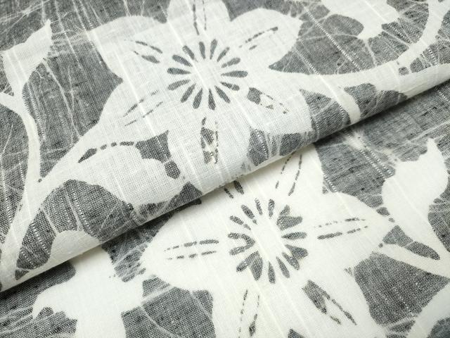 平和屋着物∴夏物 浴衣 型染め 花唐草文 綿 逸品 CAAW1128ng