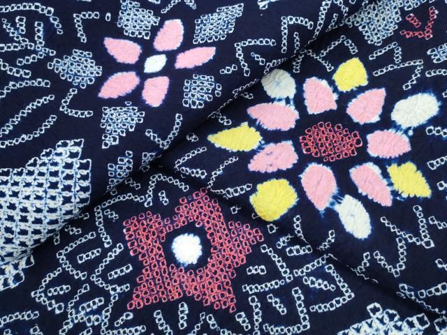 平和屋着物∴夏物 浴衣 有松鳴海絞り 流水舞花文 綿 逸品 CAAW1131ng