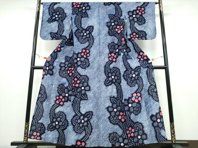 平和屋着物∴夏物 浴衣 有松鳴海絞り 流水菊文 綿 逸品 CAAW1134ng
