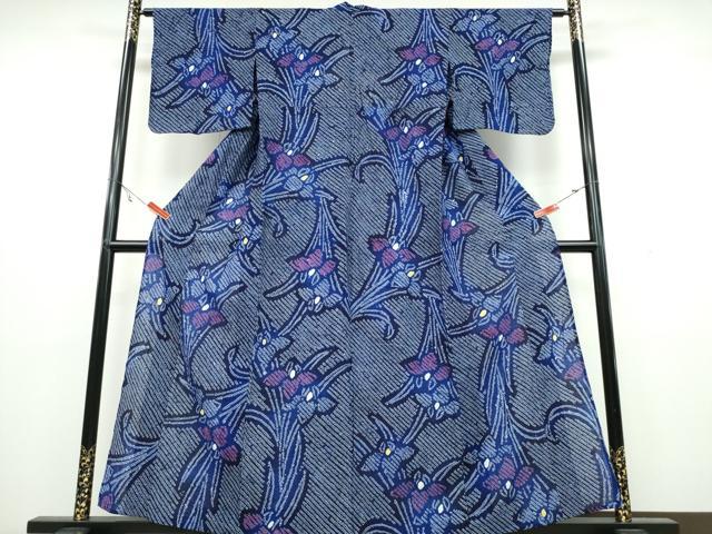 平和屋着物∴夏物 浴衣 有松鳴海絞り 杜若 綿 逸品 CAAW1142ng