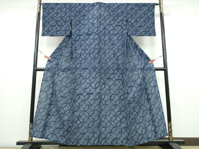 平和屋着物∴夏物 浴衣 有松鳴海絞り 七宝文 綿 逸品 CAAW1148ng