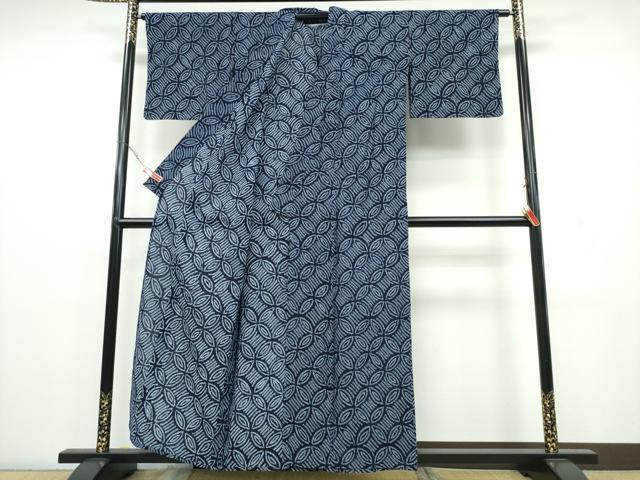 平和屋着物∴夏物 浴衣 有松鳴海絞り 七宝文 綿 逸品 CAAW1148ng
