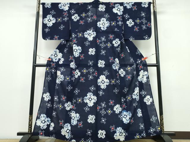 平和屋着物∴夏物 浴衣 有松鳴海絞り 吉祥文 綿 逸品 CAAW1150ng