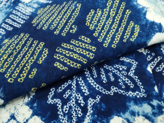 平和屋着物∴夏物 浴衣 有松鳴海絞り 籬舞花文 綿 逸品 未使用 CAAW1156ng
