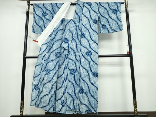 平和屋着物∴夏物 浴衣 有松鳴海絞り 立涌舞花文 綿 逸品 CAAW1163ng
