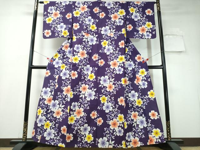 平和屋着物∴夏物 浴衣 草花文 綿 逸品 CAAW1172ng