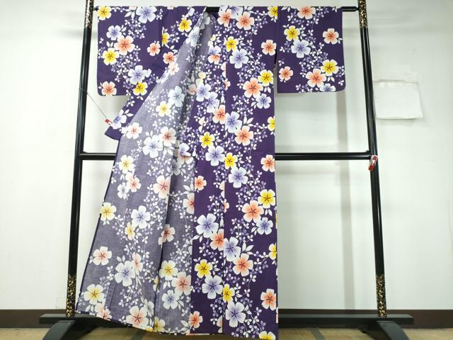 平和屋着物∴夏物 浴衣 草花文 綿 逸品 CAAW1172ng