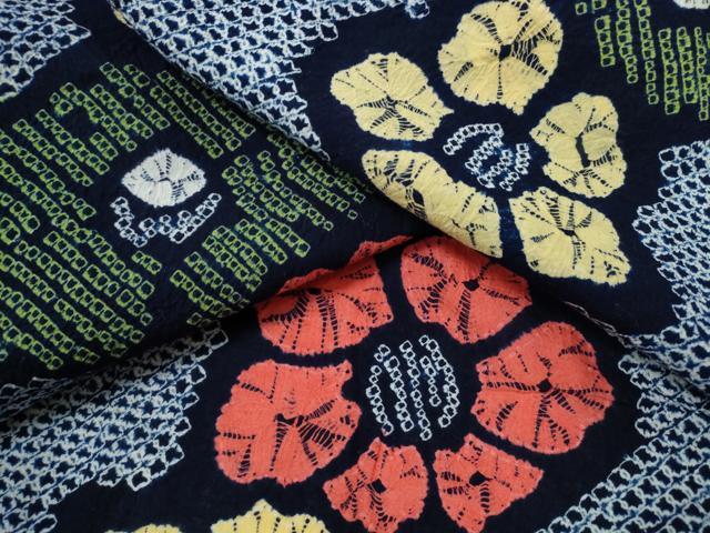 平和屋着物∴夏物 浴衣 有松鳴海絞り 舞花文 綿 逸品 CAAW1181ng