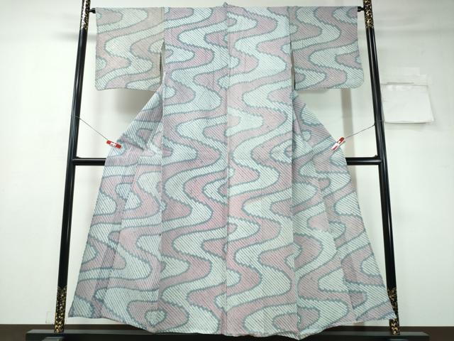 平和屋着物∴夏物 浴衣 有松鳴海絞り 流水文 綿 逸品 CAAW1187ng