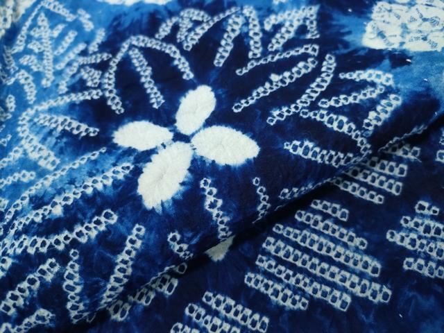 平和屋着物∴夏物 浴衣 有松鳴海絞り 舞花文 綿 逸品 CAAW1189ng