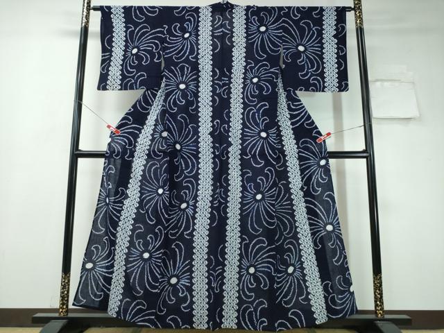 平和屋着物∴夏物 浴衣 有松鳴海絞り 乱菊 間道 綿 逸品 CAAW1195ng