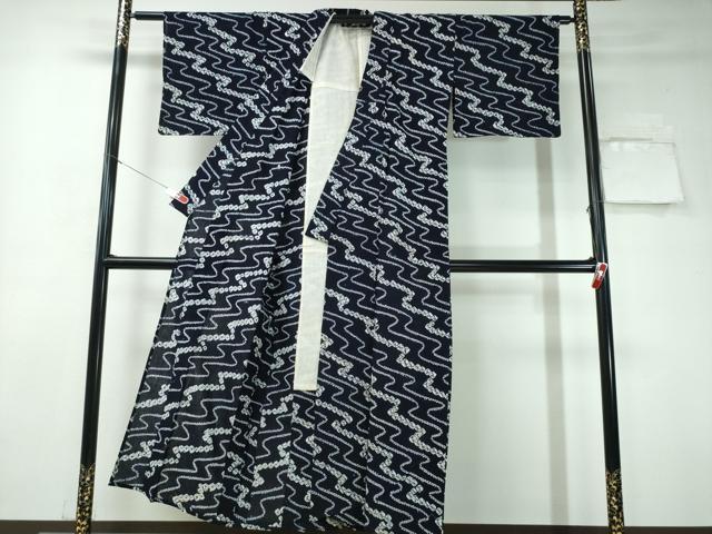 平和屋着物∴夏物 浴衣 有松鳴海絞り 流水文 綿 逸品 CAAW1198ng