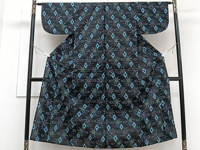 平和屋着物●久留米絣 単衣 流水文 綿 逸品 CAAW1214xi