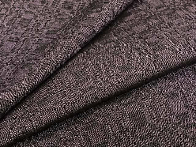 平和屋着物▽上質な紬 単衣 格子 正絹 逸品 CAAW1242xi