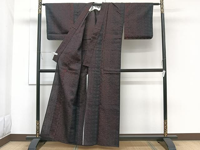 平和屋着物▽上質な紬 単衣 吉祥文 正絹 逸品 CAAW1249xi