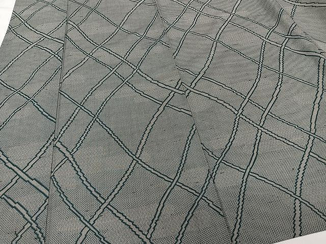 平和屋着物▽上質な紬 単衣 網目文 正絹 逸品 CAAW1258xi