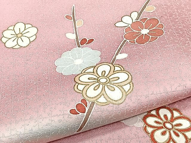平和屋着物▽訪問着 単衣 駒刺繍 枝花文 金彩 正絹 逸品 CAAW1259xi