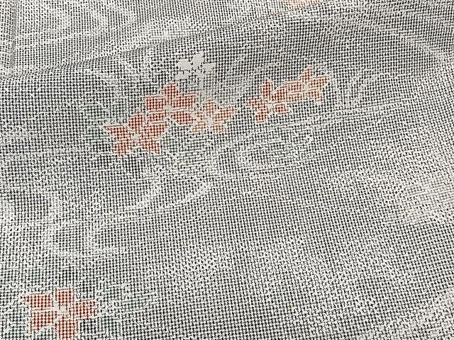 平和屋着物▽上質な紬 単衣 流水草花文 正絹 逸品 CAAW1336xi