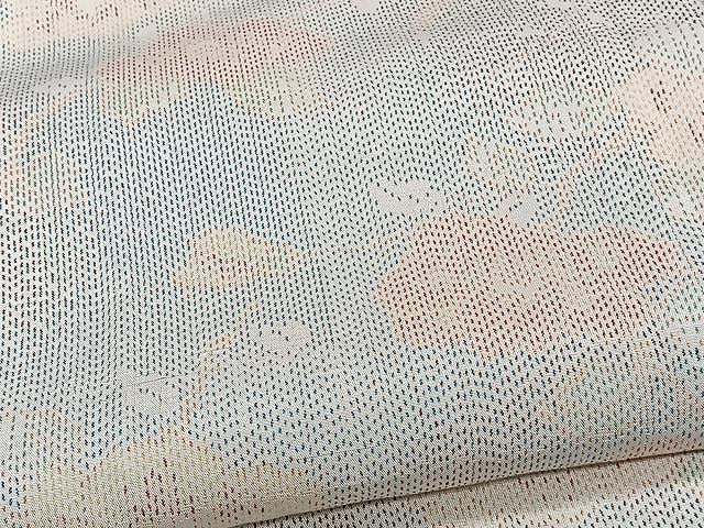 平和屋着物▽上質な紬 単衣 枝花文 正絹 逸品 CAAW1343xi