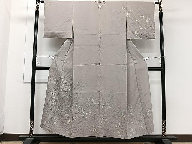 平和屋着物▽訪問着 単衣 刺繍 秋草文 正絹 逸品 CAAW1345xi