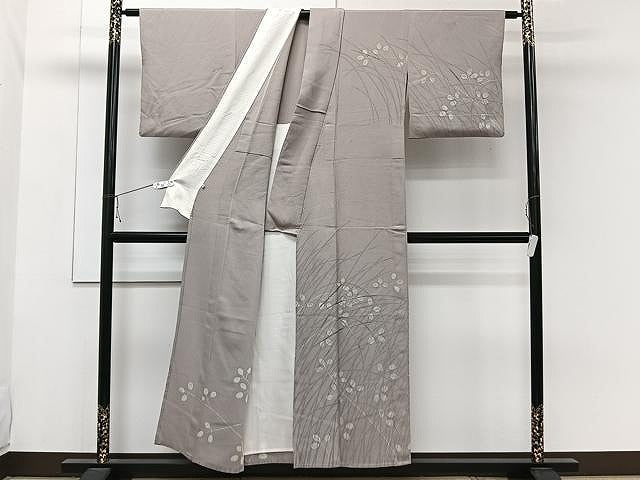 平和屋着物▽訪問着 単衣 刺繍 秋草文 正絹 逸品 CAAW1345xi