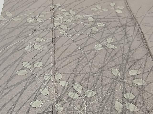 平和屋着物▽訪問着 単衣 刺繍 秋草文 正絹 逸品 CAAW1345xi