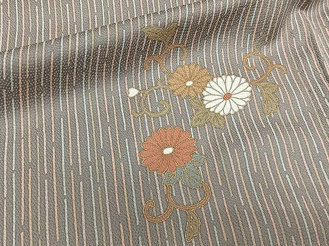 平和屋着物▽上質な小紋 単衣 花唐草文 金彩 正絹 逸品 CAAW1357xi
