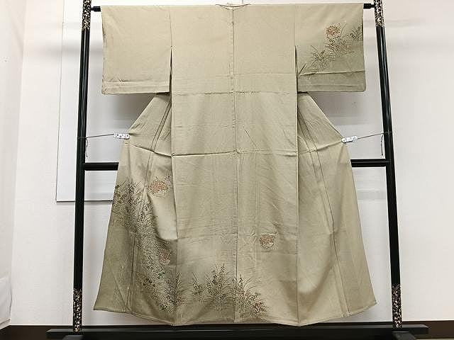 平和屋着物▽中国三大刺繍 スワトウ刺繍 訪問着 単衣 駒刺繍 流水雪輪花文 暈し染め 金彩 正絹 逸品 CAAW1360xi