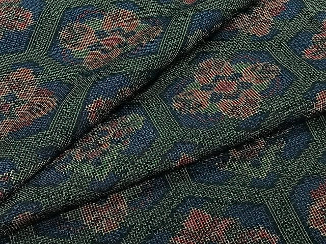 平和屋着物▽上質な紬 単衣 亀甲花文 正絹 逸品 CAAW1364xi