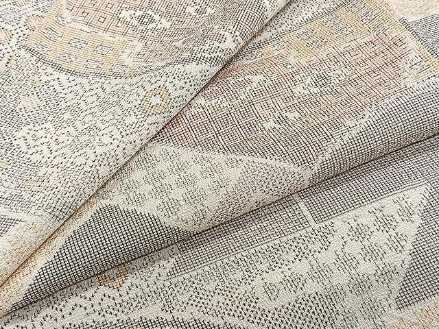 平和屋着物▽本塩沢 単衣 吉祥文 正絹 逸品 CAAW1370xi