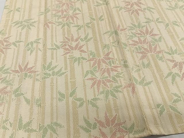 平和屋着物▽本塩沢 単衣 笹竹文 正絹 逸品 未使用 CAAW1371xi