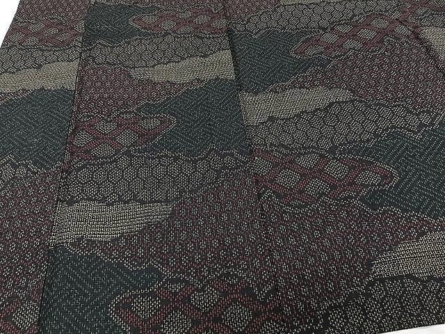 平和屋着物▽上質な紬 単衣 雲取り吉祥文 正絹 逸品 CAAW1378xi
