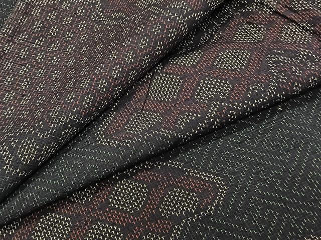 平和屋着物▽上質な紬 単衣 雲取り吉祥文 正絹 逸品 CAAW1378xi
