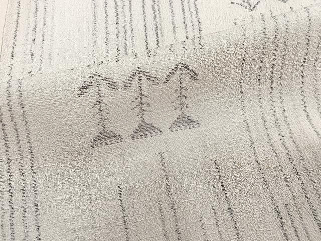 平和屋着物▽古志紬 単衣 花間道 加納別誂 反端付き 正絹 逸品 CAAW1380xi