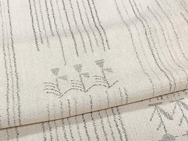 平和屋着物▽古志紬 単衣 花間道 加納別誂 反端付き 正絹 逸品 CAAW1380xi