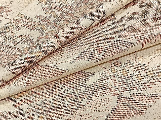 平和屋着物▽上質な紬 単衣 風景文 正絹 逸品 未使用 CAAW1385xi