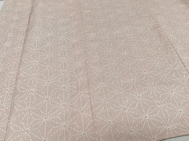 平和屋着物▽上質な紬 単衣 麻の葉文 正絹 逸品 CAAW1392xi