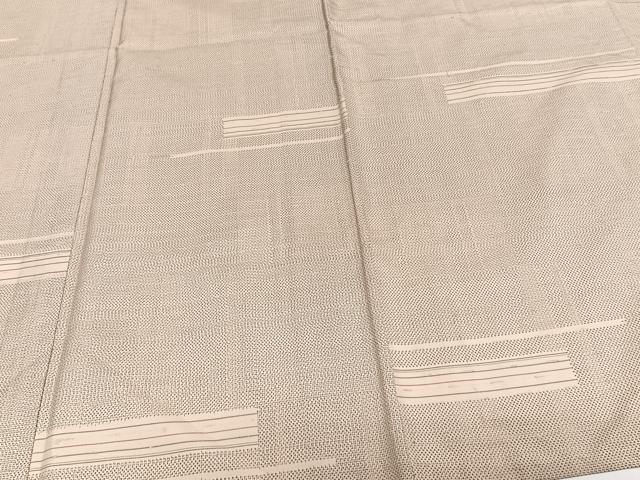 平和屋着物▽上質な紬 単衣 幾何学文 正絹 逸品 CAAW1528xi