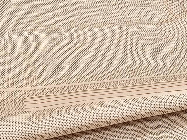 平和屋着物▽上質な紬 単衣 幾何学文 正絹 逸品 CAAW1528xi