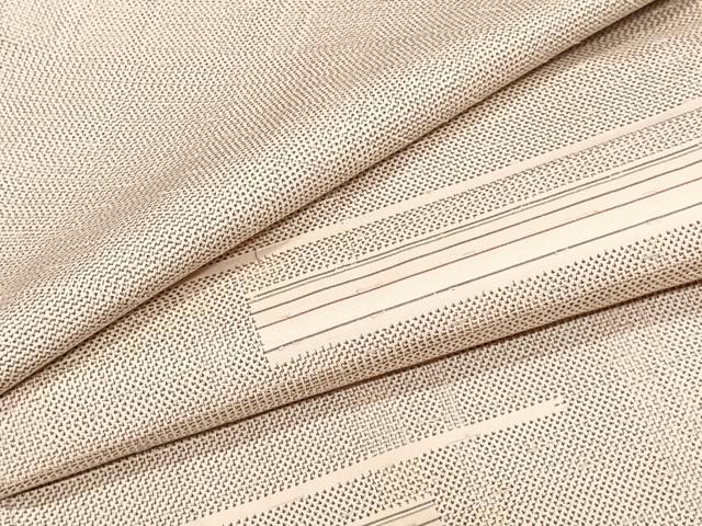 平和屋着物▽上質な紬 単衣 幾何学文 正絹 逸品 CAAW1528xi