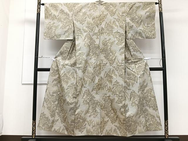 平和屋着物▽上質な紬 単衣 風景文 正絹 逸品 CAAW1531xi